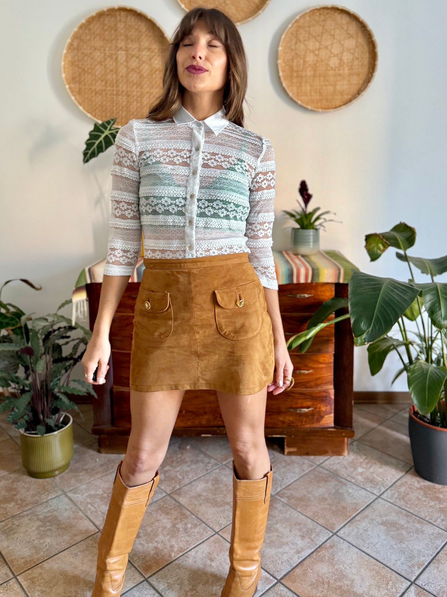 1990's vintage white lace blouse with mother of pearl buttons