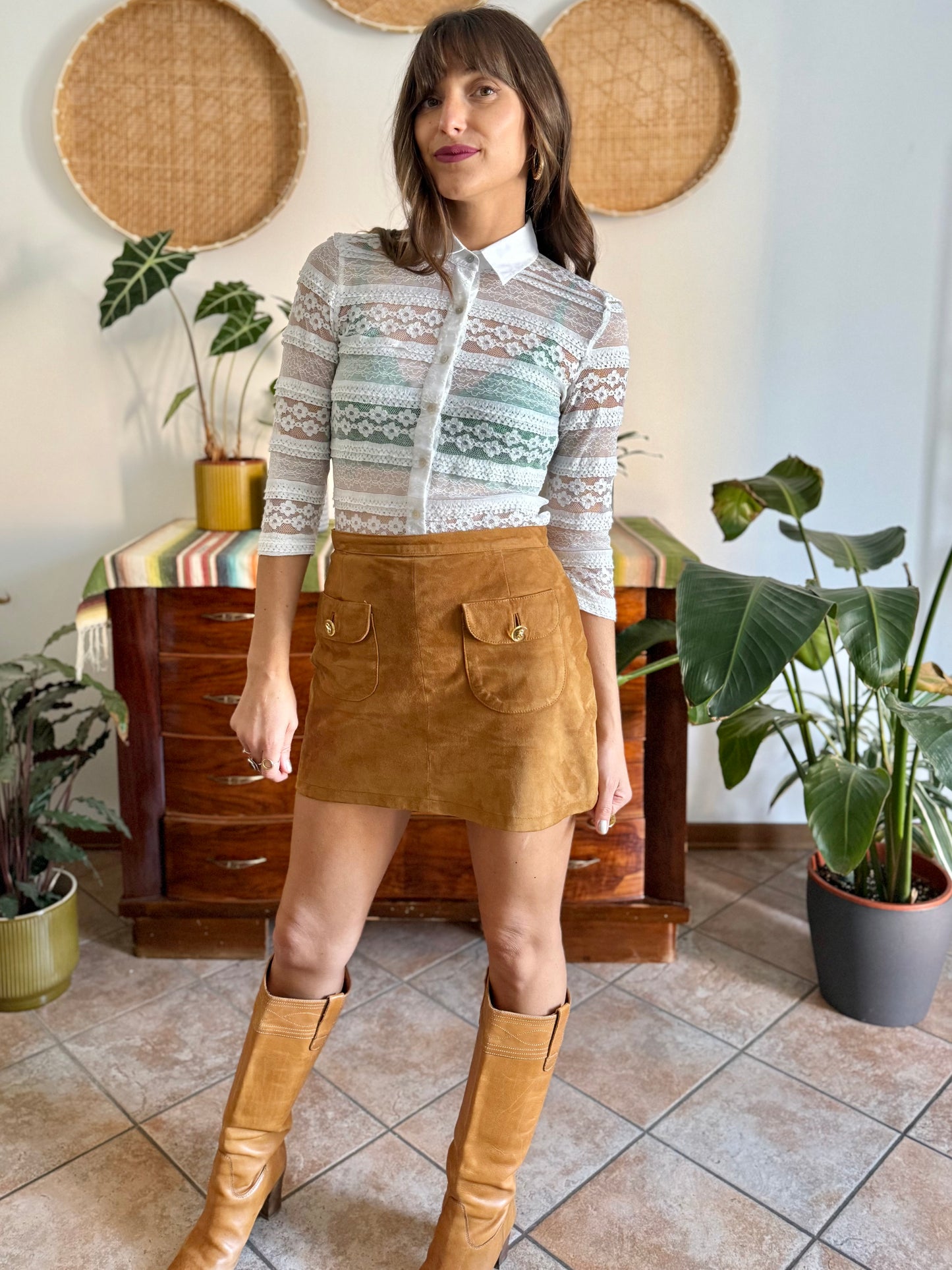 1990's vintage white lace blouse with mother of pearl buttons