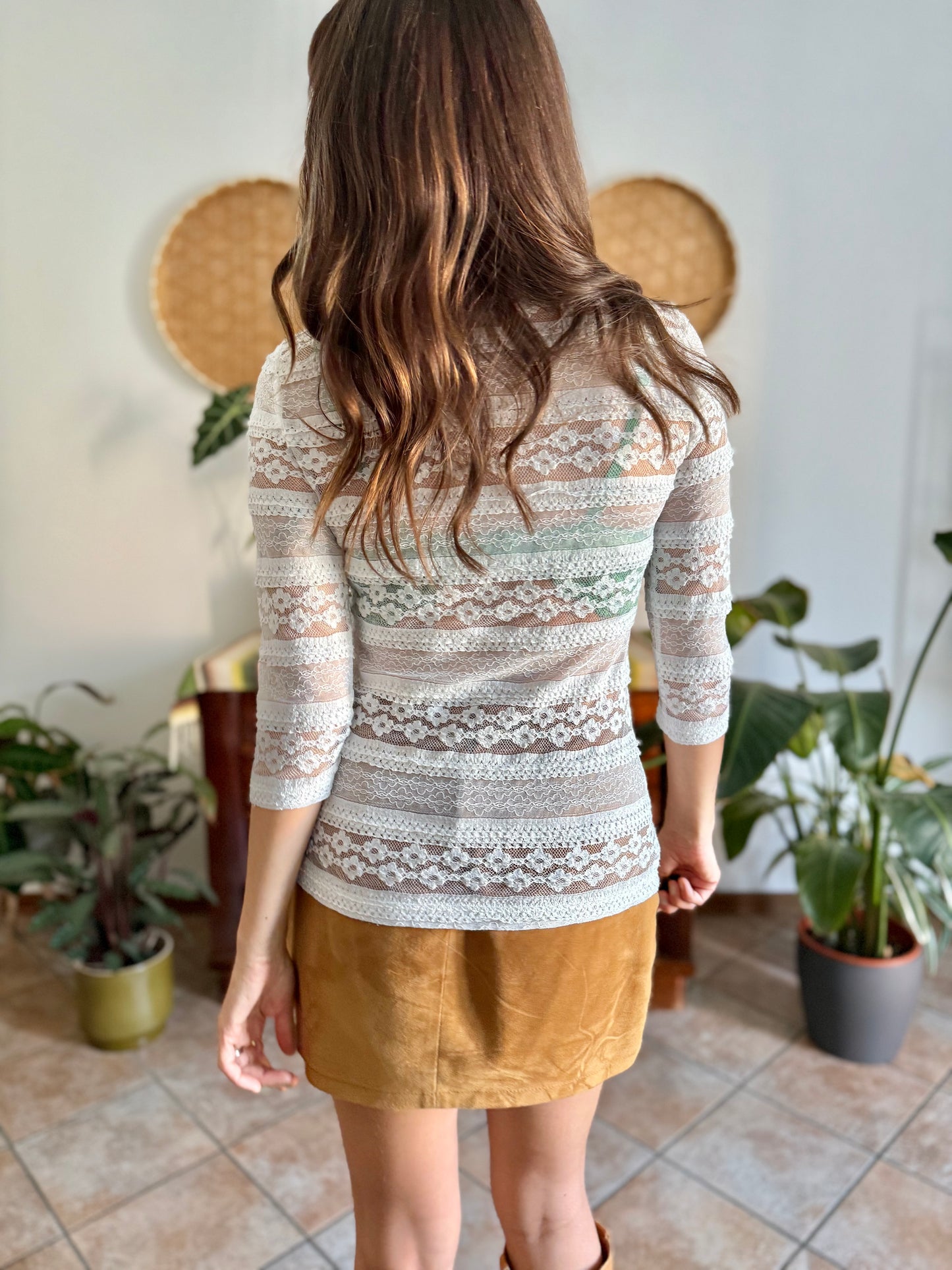 1990's vintage white lace blouse with mother of pearl buttons