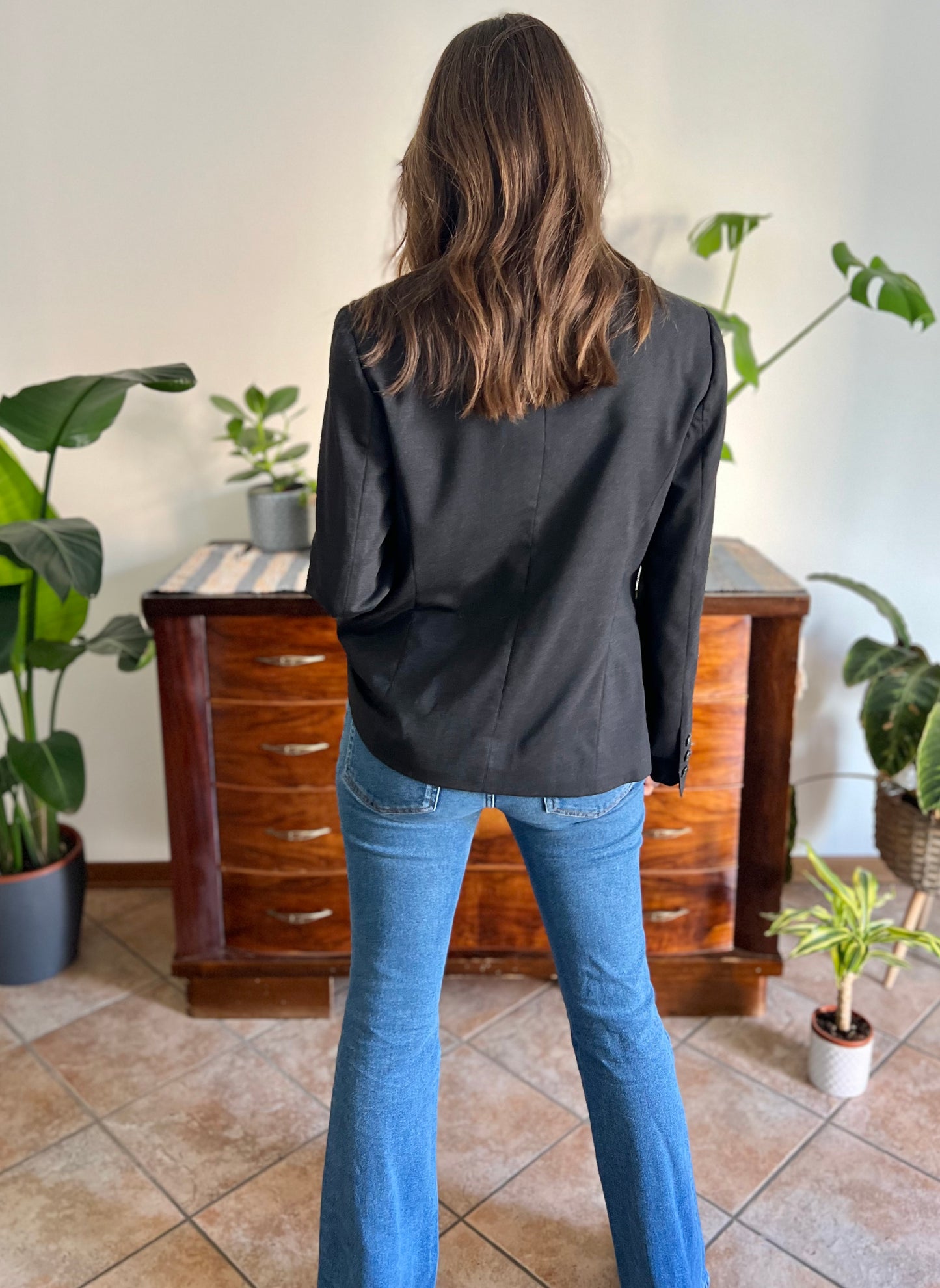 1990's vintage oversize charcoal grey light weight wool blazer