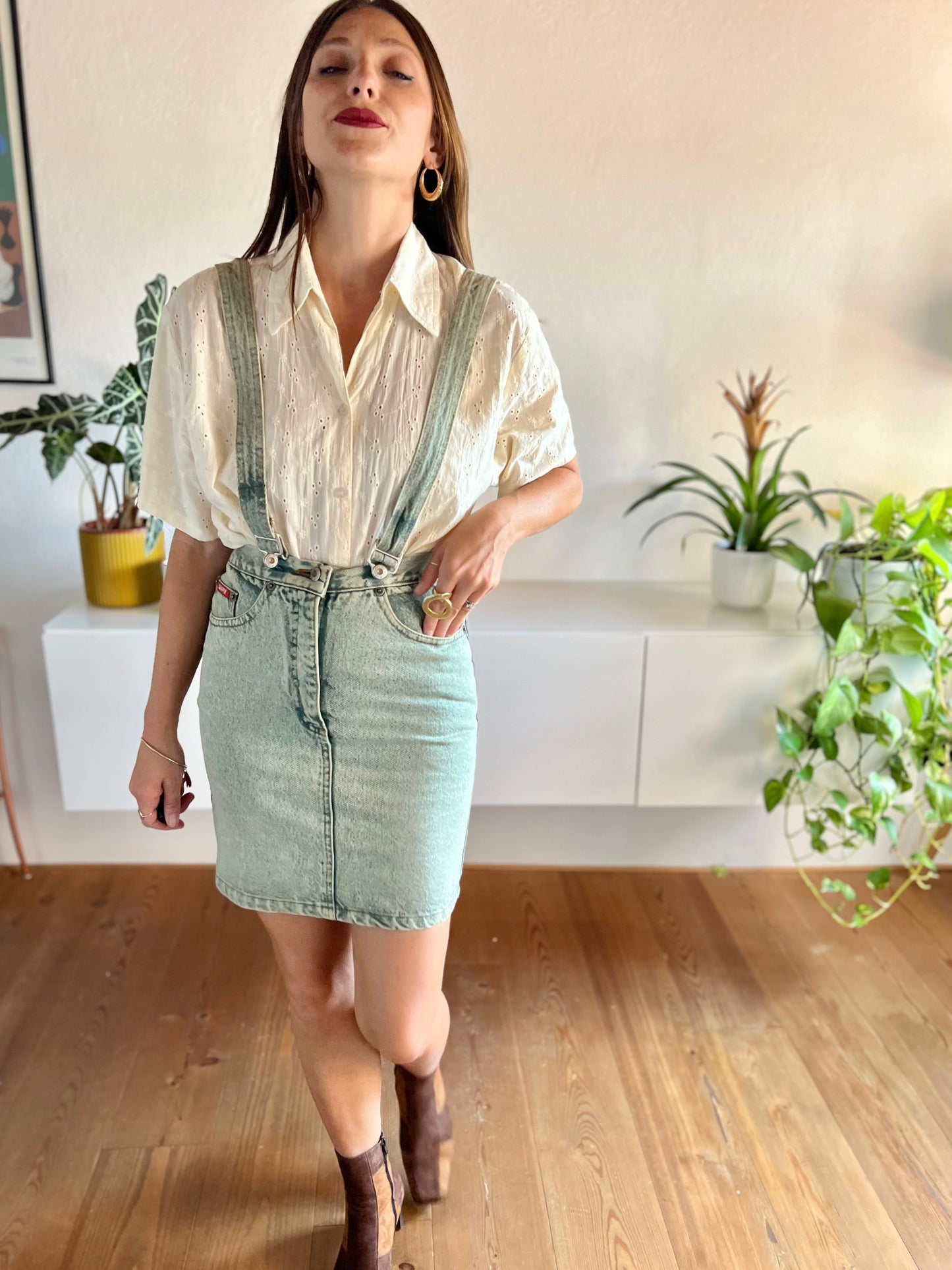 Minigonna in denim vintage anni '80