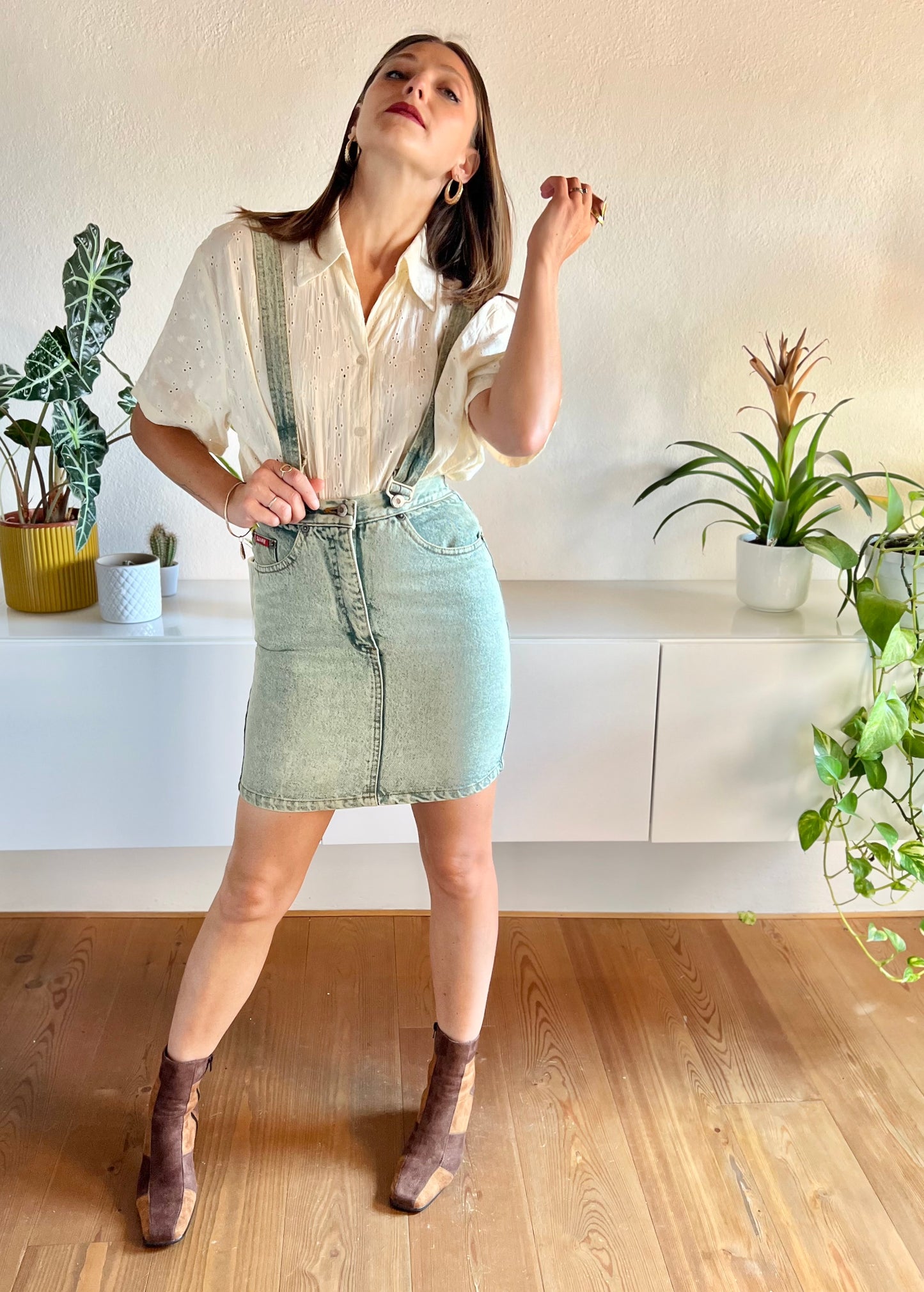 Minigonna in denim vintage anni '80