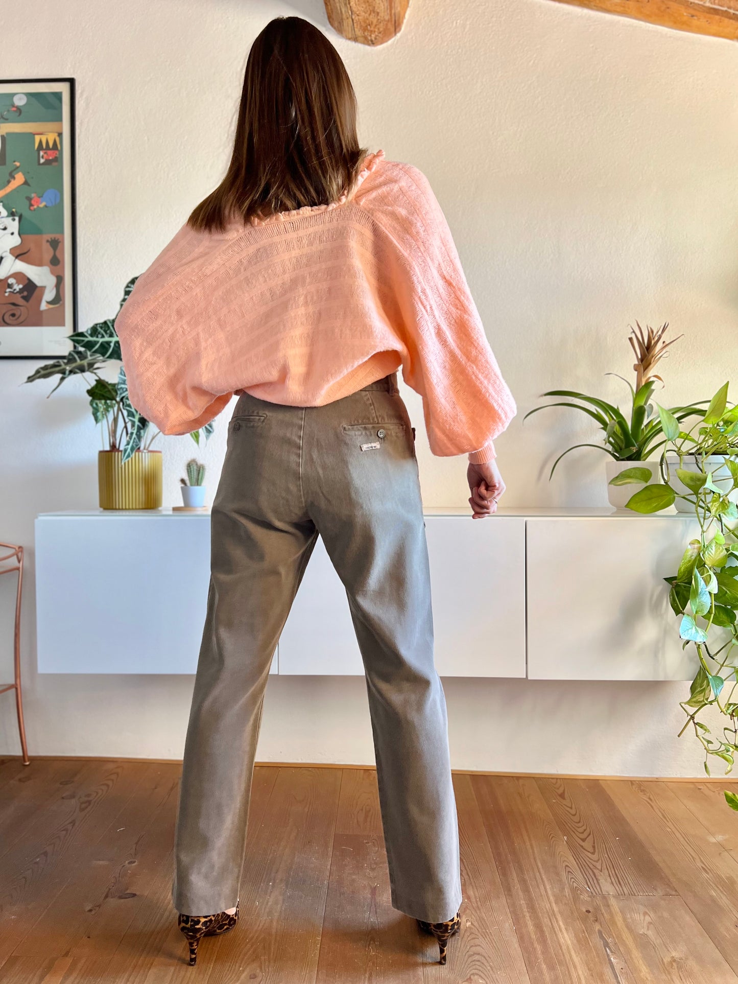Jeans boyfriend fit color cachi scuro vintage anni '90