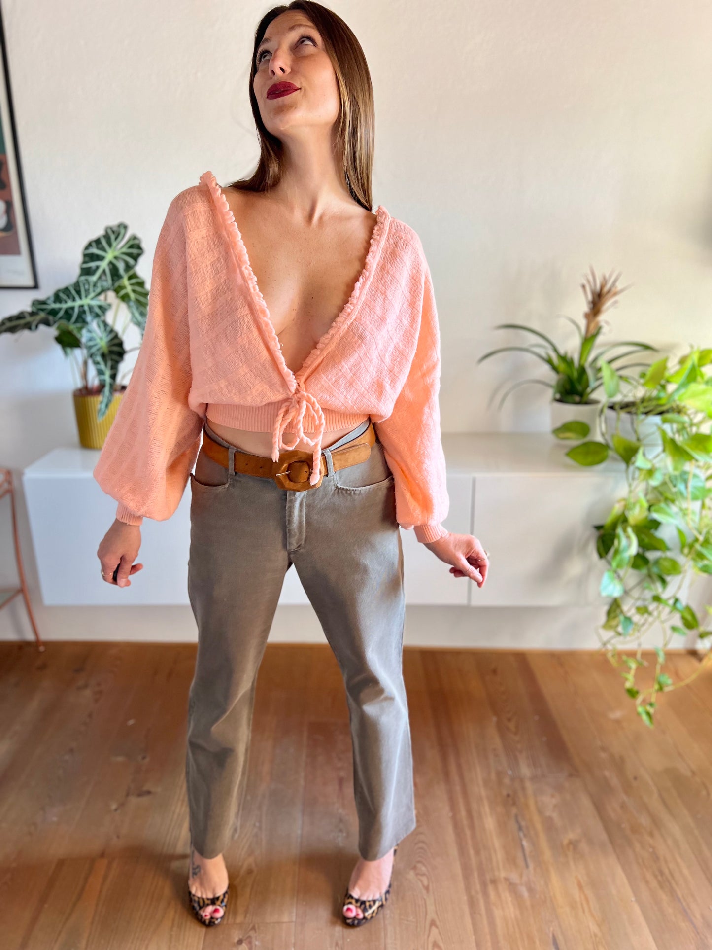 Jeans boyfriend fit color cachi scuro vintage anni '90