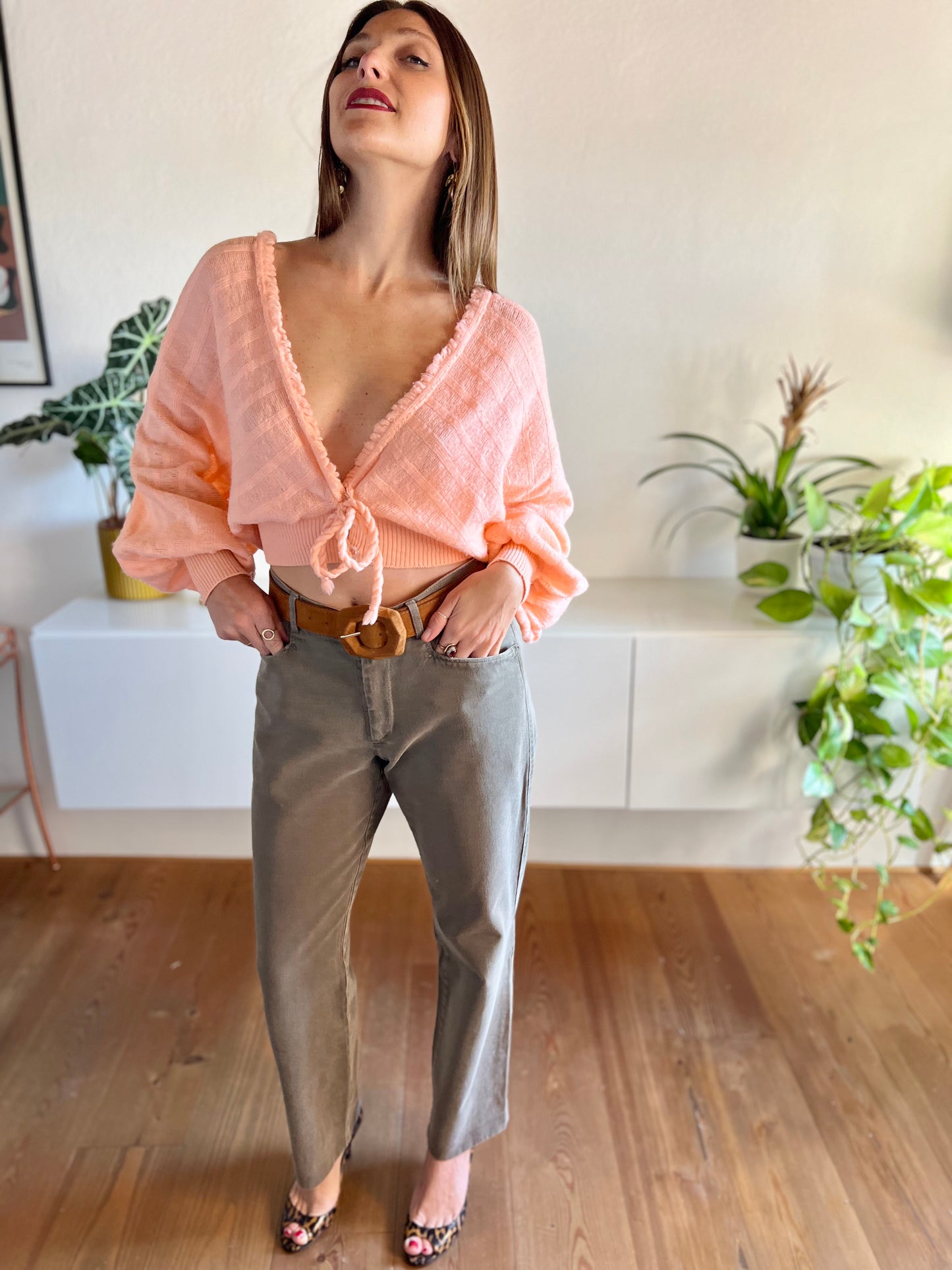 Jeans boyfriend fit color cachi scuro vintage anni '90