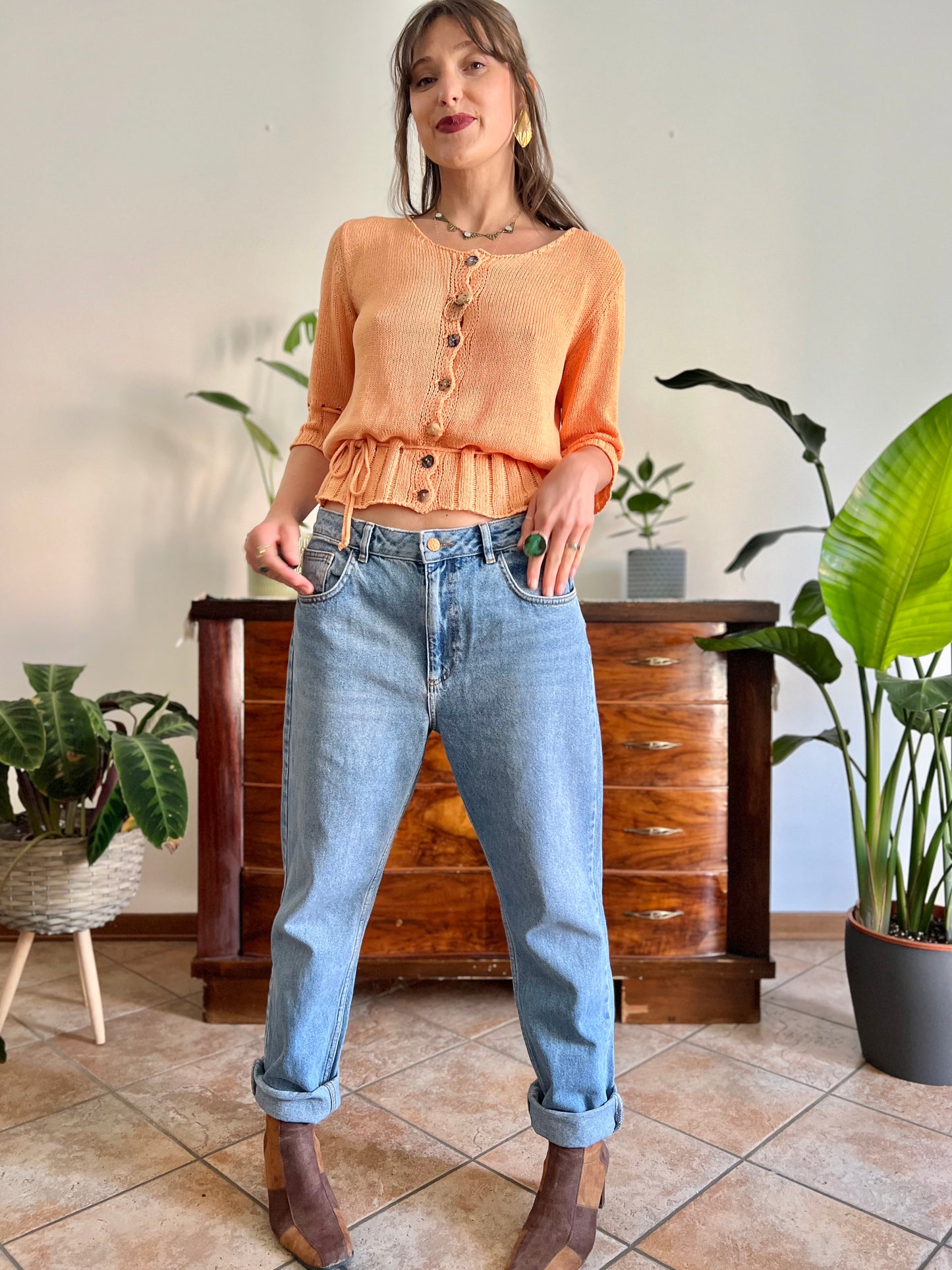 Light blue wash boyfriend fit jeans