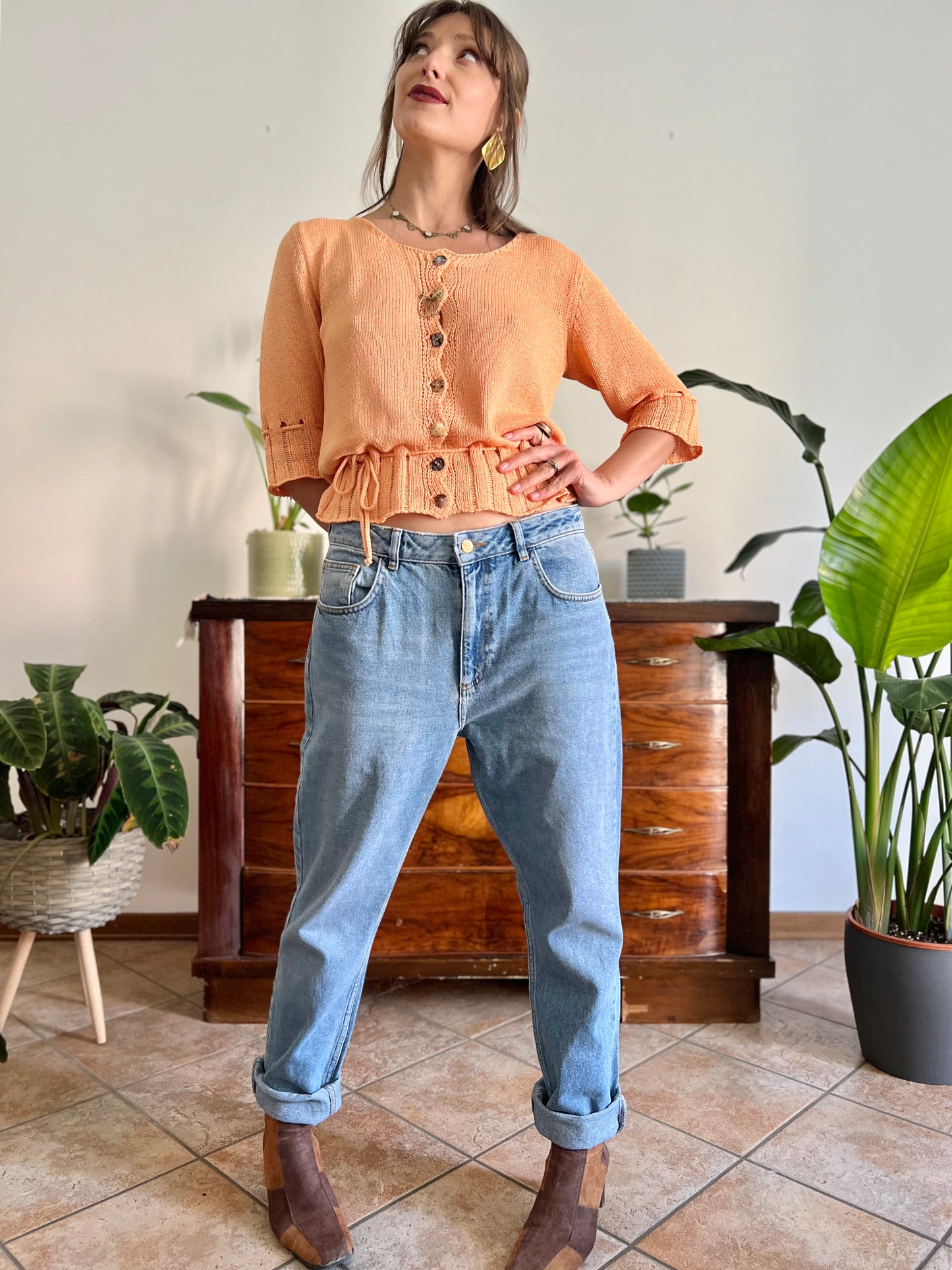Light blue wash boyfriend fit jeans