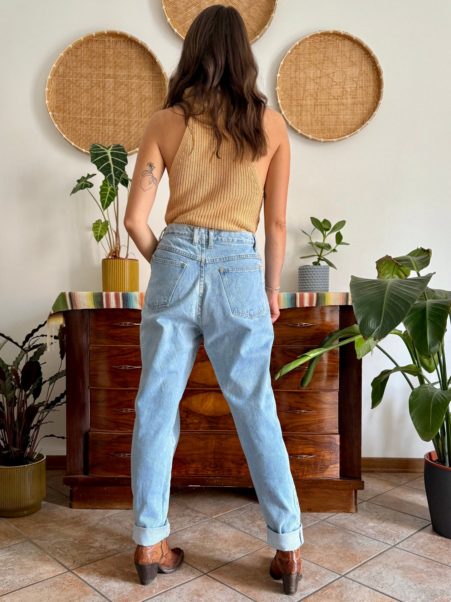 1990's vintage light wash high waisted jeans