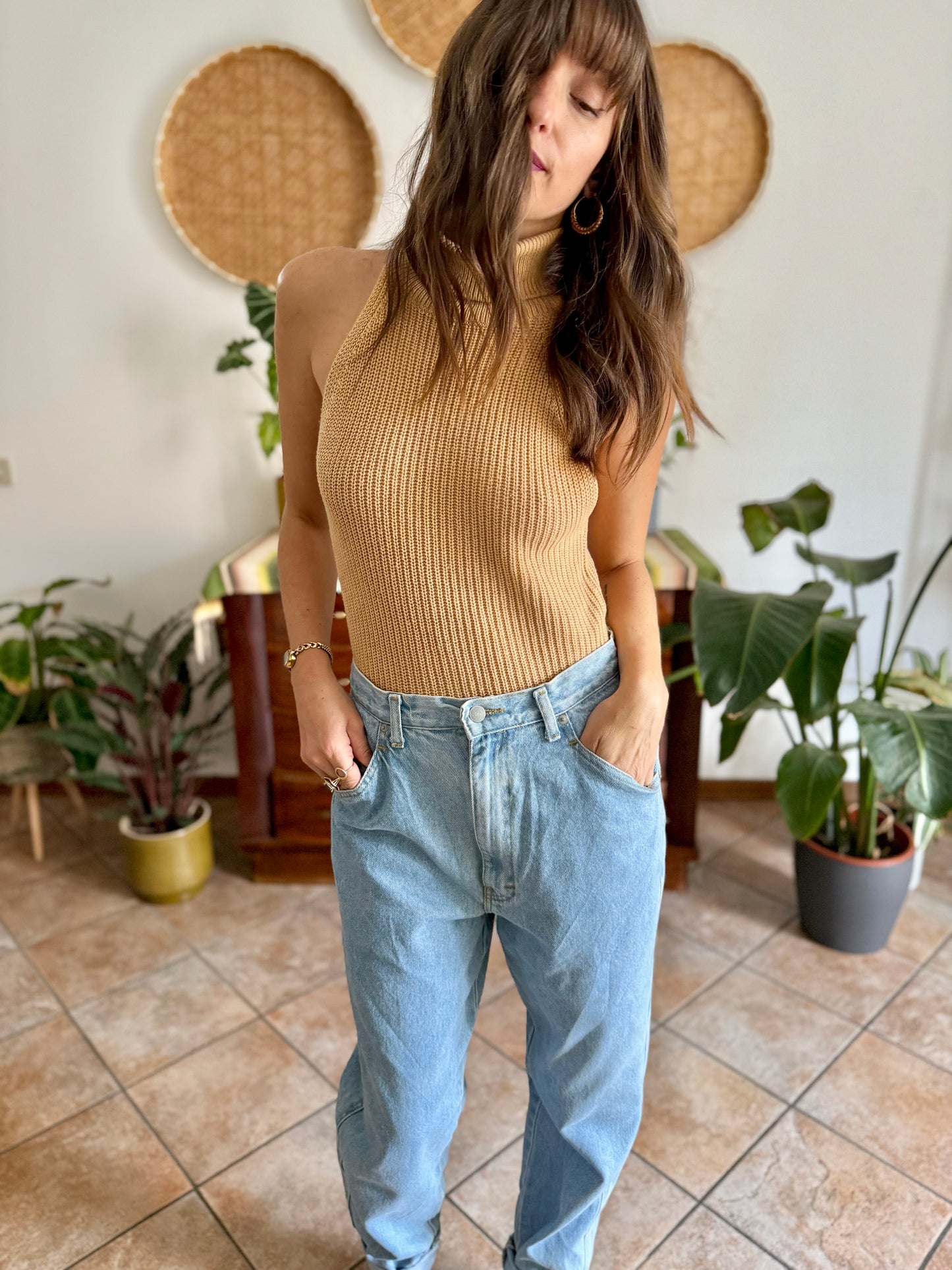 1990's vintage light wash high waisted jeans