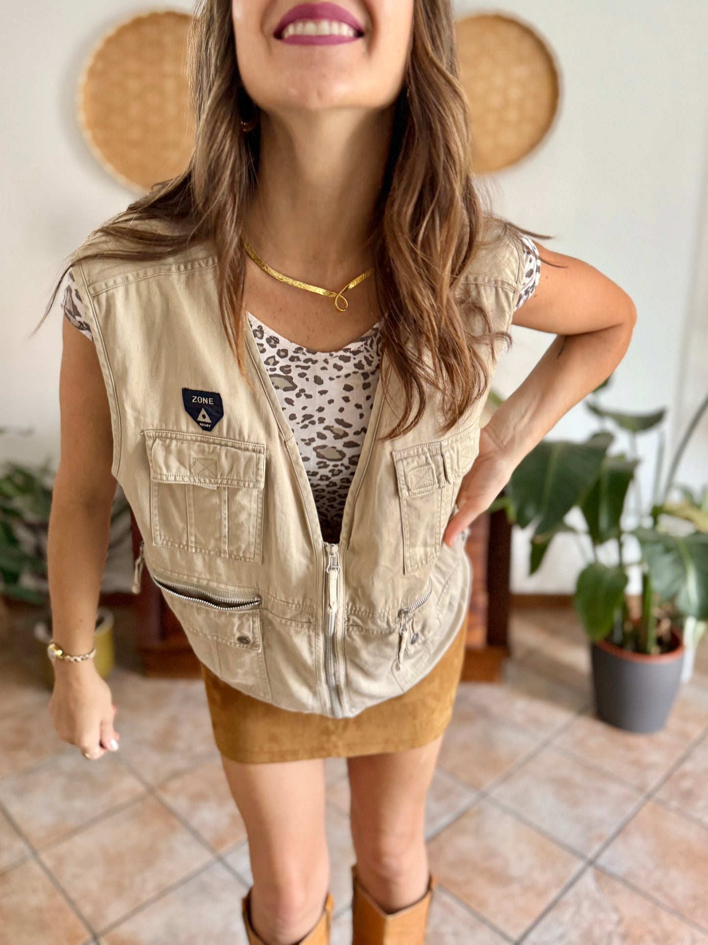 1990's vintage khaki utility vest