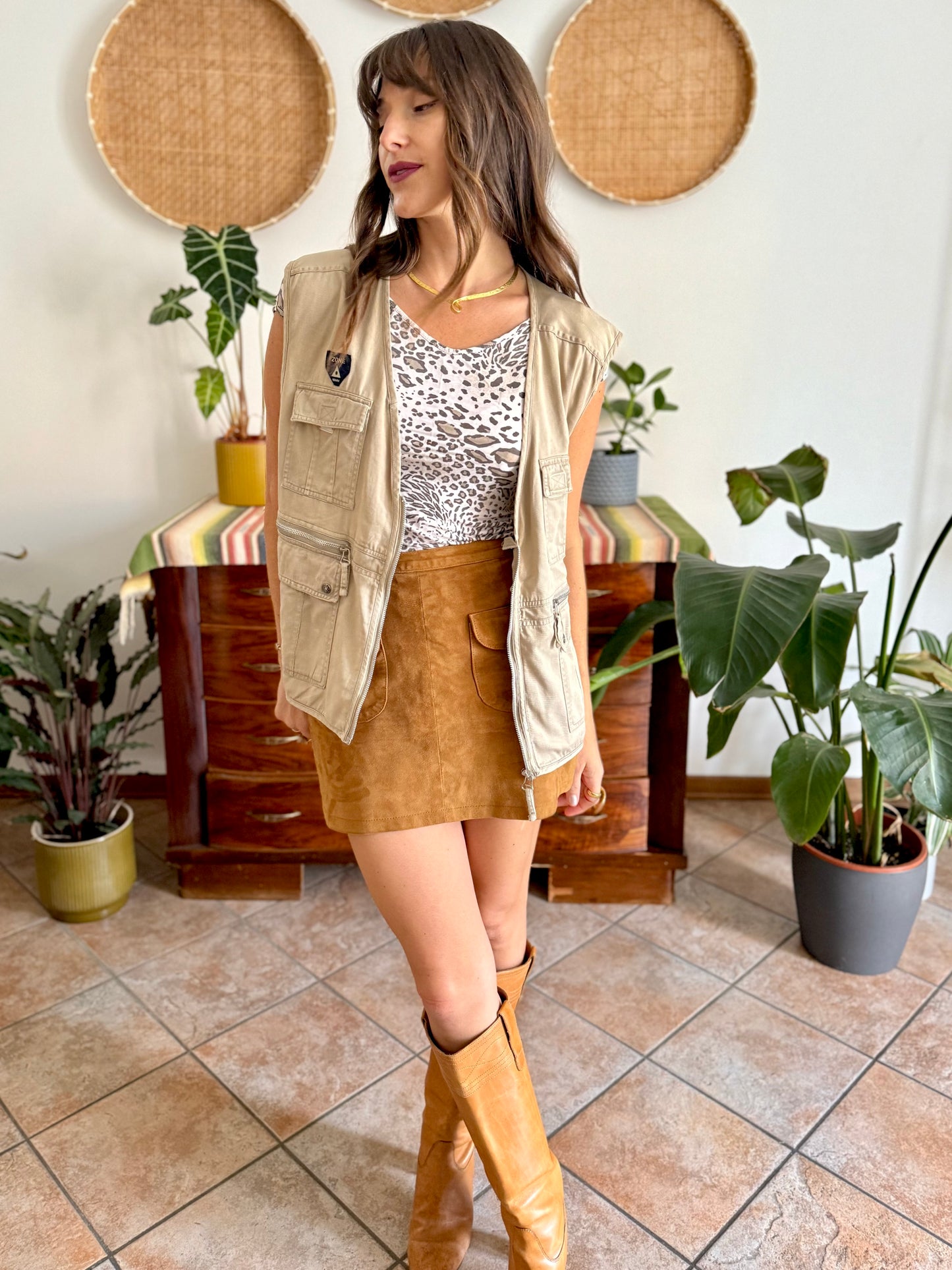 1990's vintage khaki utility vest