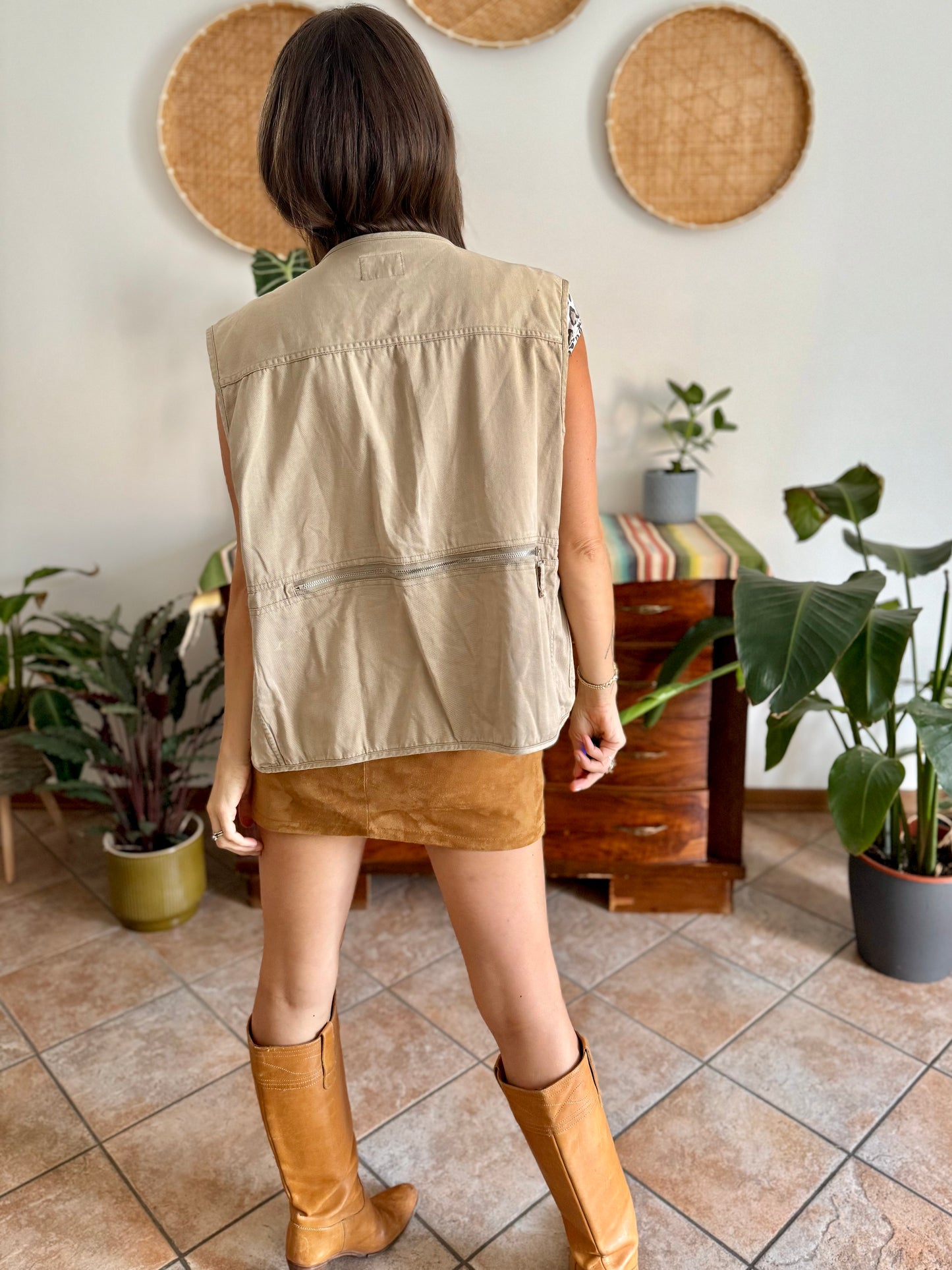 1990's vintage khaki utility vest
