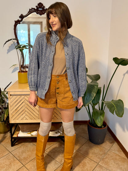 1970’s vintage thick knit blue mohair and wool cardigan