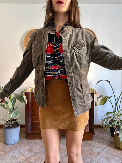Y2k vintage chocolate brown velvet jacket