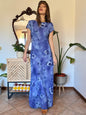 1990’s vintage multi-tonal blue floral maxi dress