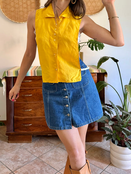 1970’s vintage yellow silk under shirt