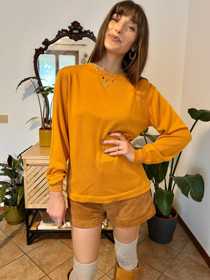 1980's vintage mustard yellow wool pullover