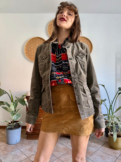 Y2k vintage chocolate brown velvet jacket