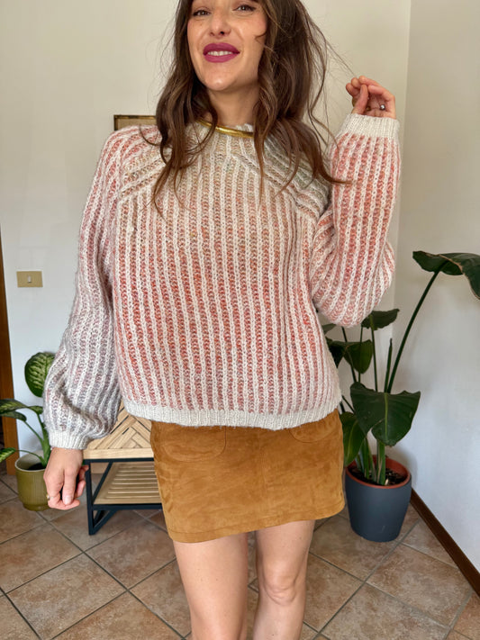 Pastel rainbow knit pullover