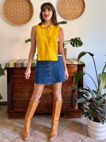 1970’s vintage yellow silk under shirt