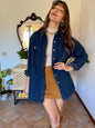 1990’s vintage thick dark denim shirt with metallic buttons