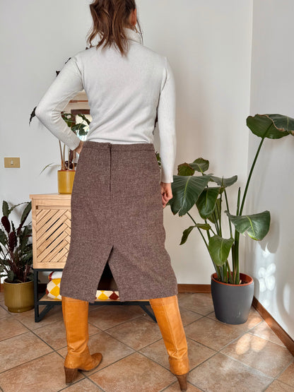 1960’s vintage mauve tweed wool midi skirt