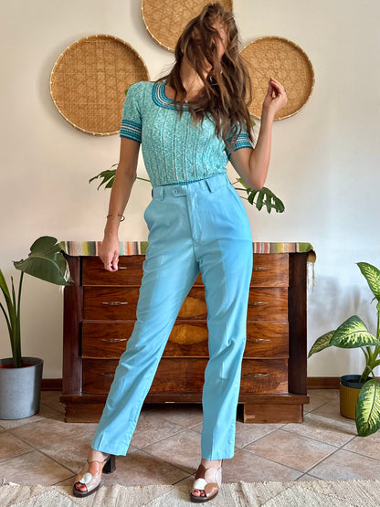 1970’s vintage baby blue tailored trousers