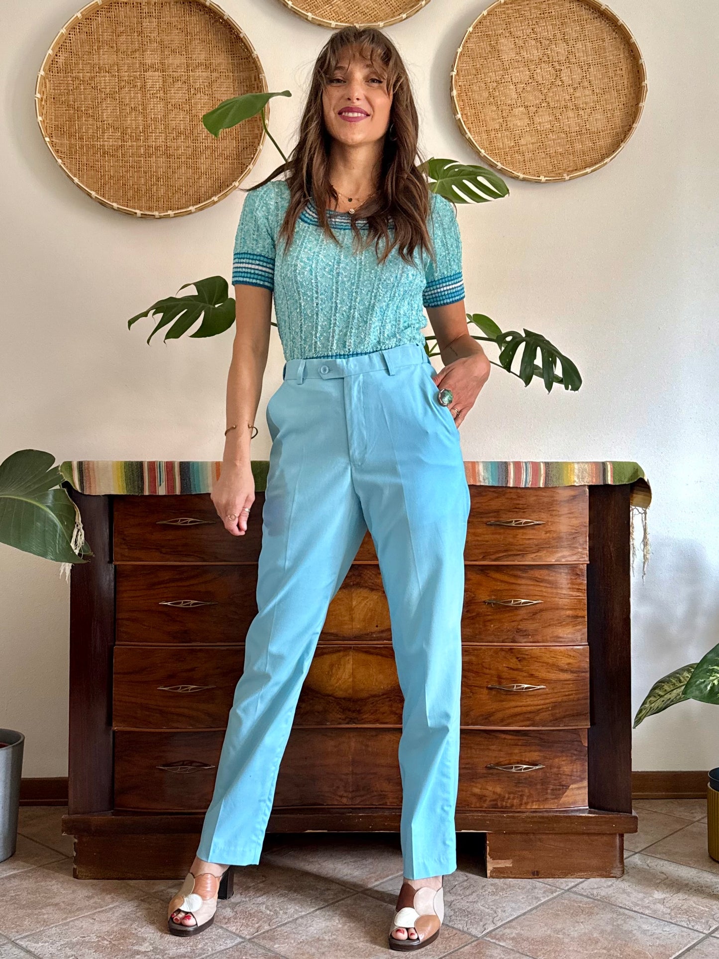 1970’s vintage baby blue tailored trousers