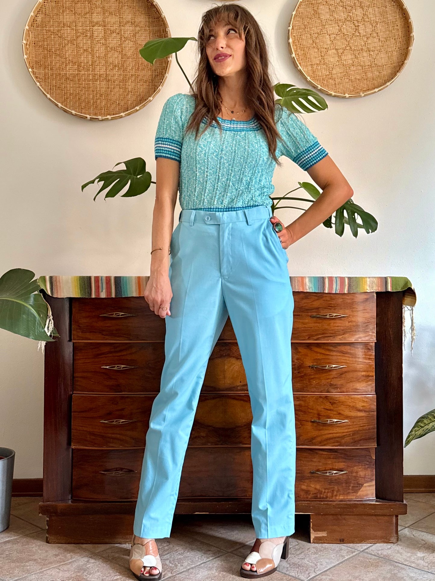 1970’s vintage baby blue tailored trousers