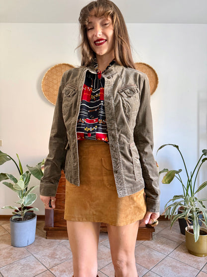 Y2k vintage chocolate brown velvet jacket
