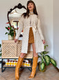 1970’s vintage cream crochet polka dot coat