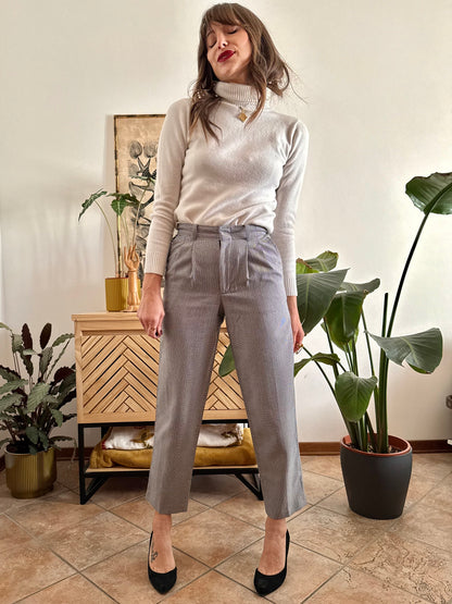 1970's vintage tailored micro houndstooth pattern trousers
