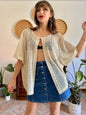 1970’s vintage oversize cream crocheted blouse