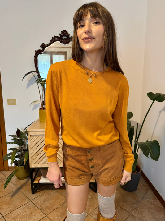 1980's vintage mustard yellow wool pullover