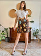 1980’s vintage leopard and floral print pleated front shorts