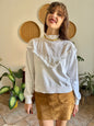 1970’s vintage white eyelet detail cotton pullover