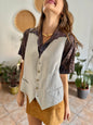 1970's vintage oversize square silver texture vest