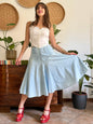 1970’s vintage light wash denim midi skirt