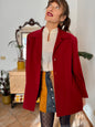1970’s vintage oversize dark cherry red blazer with stitched detailing