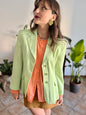 1980’s vintage mint green blazer with translucent mint buttons