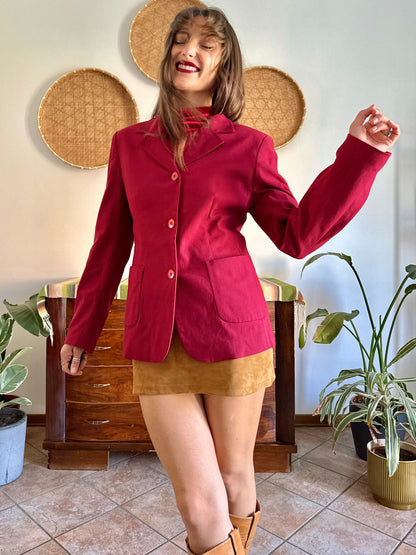 1990’s vintage dark red fitted blazer