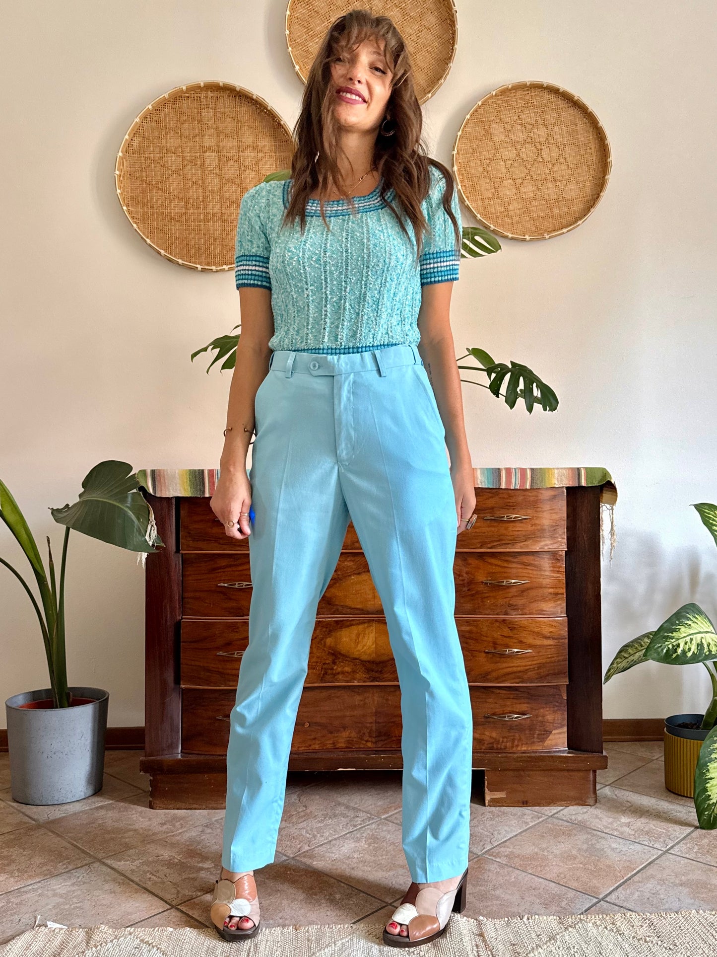 1970’s vintage baby blue tailored trousers