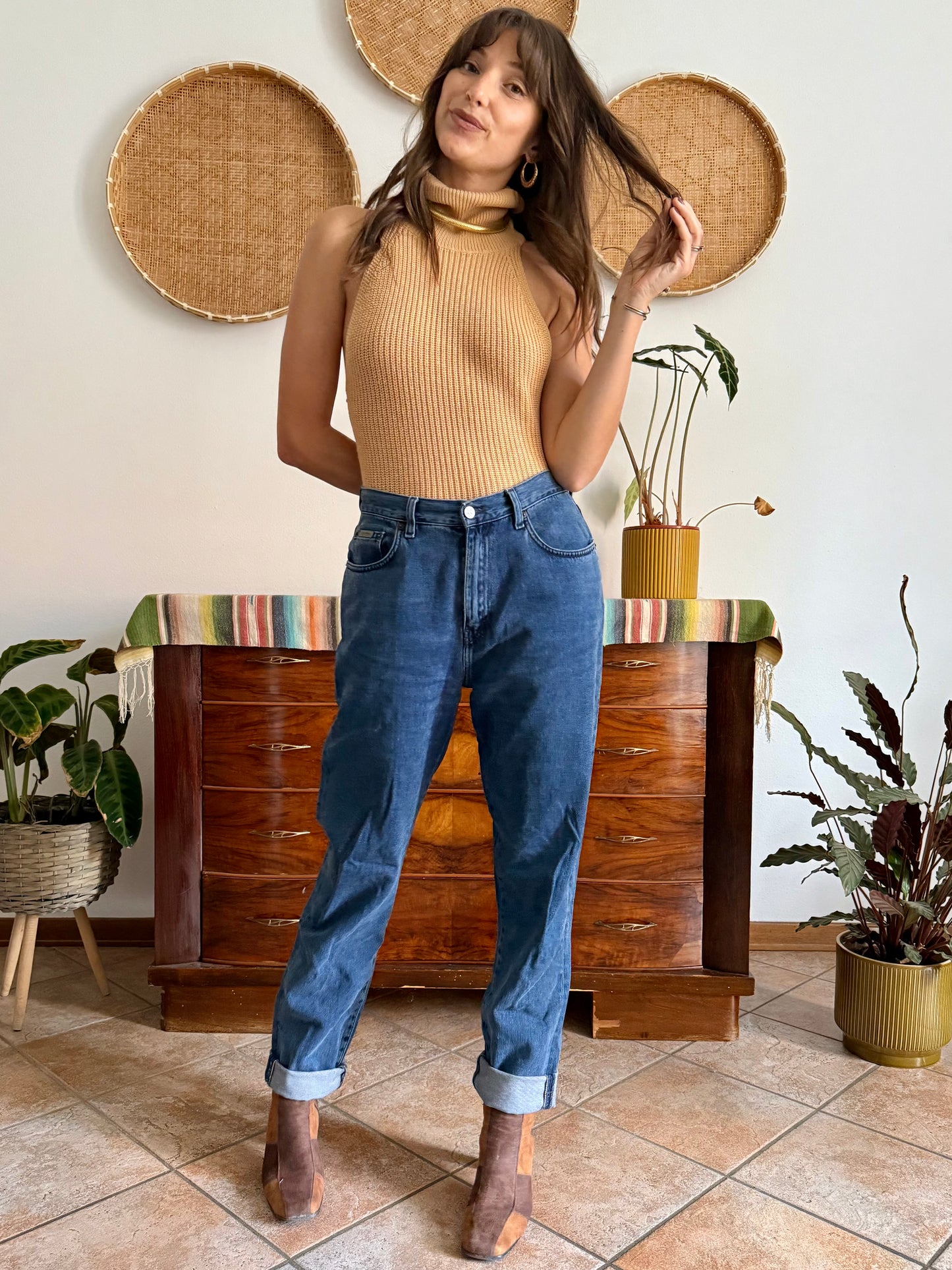1990's vintage true blue high waisted Calvin Klein jeans