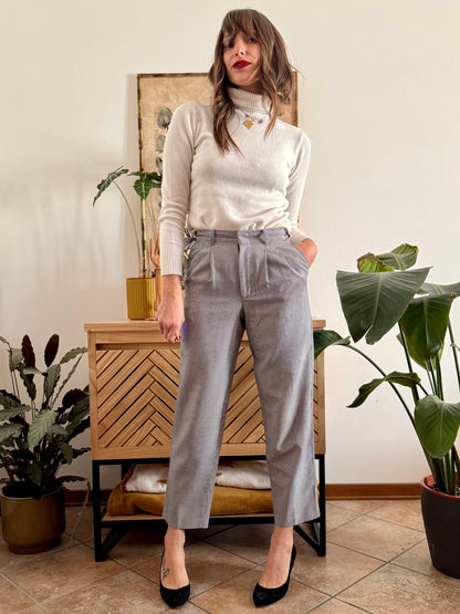 1970's vintage tailored micro houndstooth pattern trousers