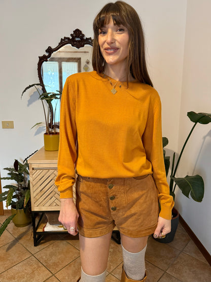 1980's vintage mustard yellow wool pullover