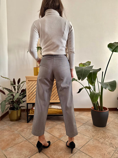 1970's vintage tailored micro houndstooth pattern trousers