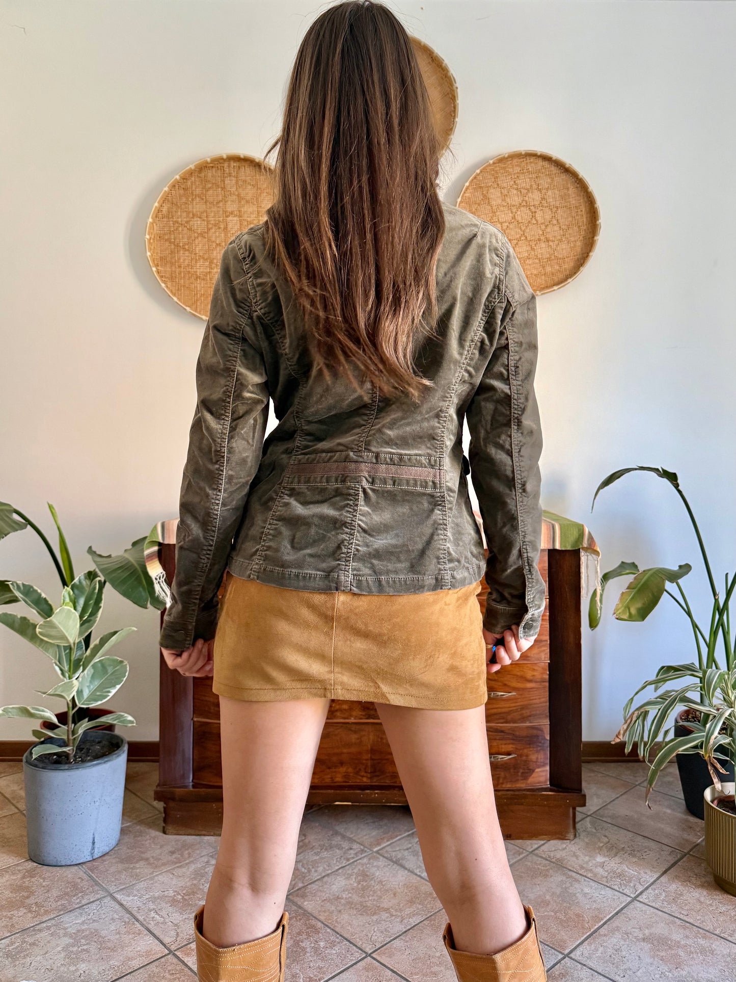 Y2k vintage chocolate brown velvet jacket