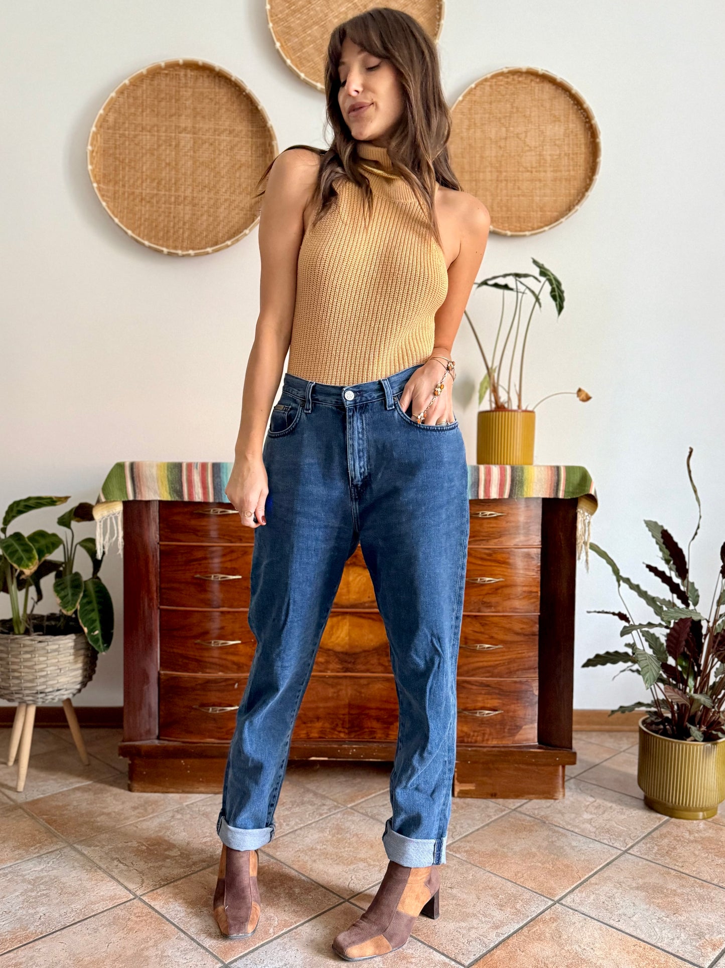 1990's vintage true blue high waisted Calvin Klein jeans