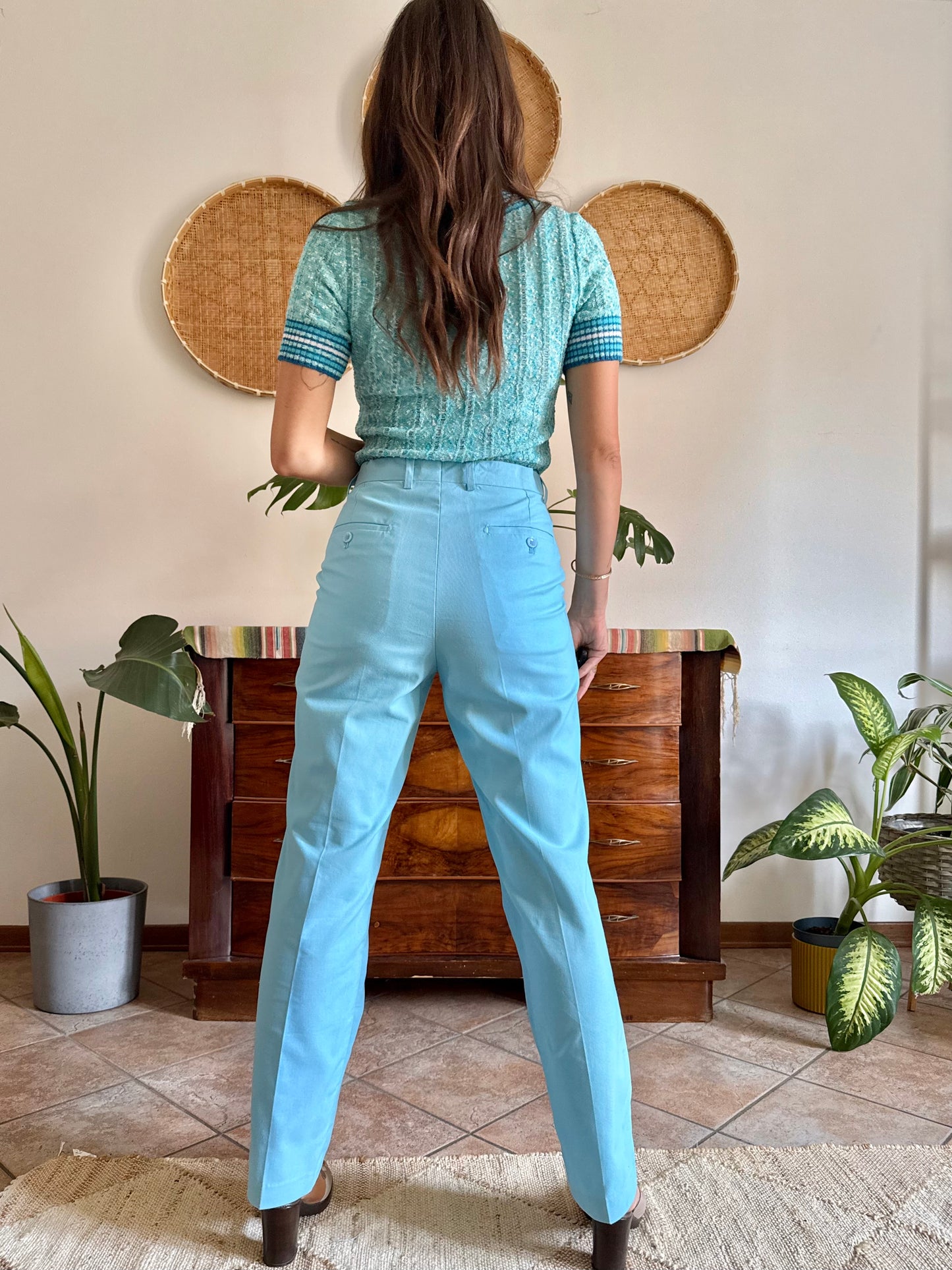 1970’s vintage baby blue tailored trousers