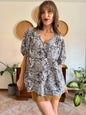 1970’s vintage black and light grey oversize paisley blouse